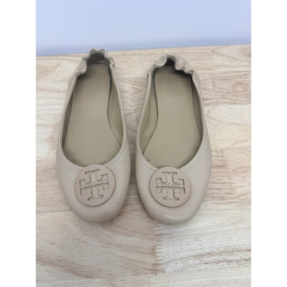 Tory Burch Shoes - Tory Burch Minnie Travel Womens EU 42/ US 10.5 Taupe Leather Ballet Flats #23